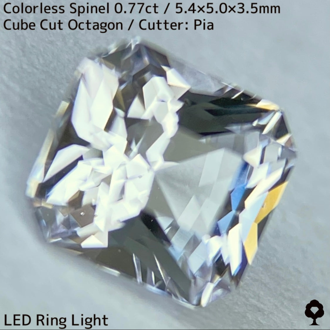 カラーレススピネル0.772ct★ダイヤ顔負けの強烈な煌めき放つレアカラーレス美結晶