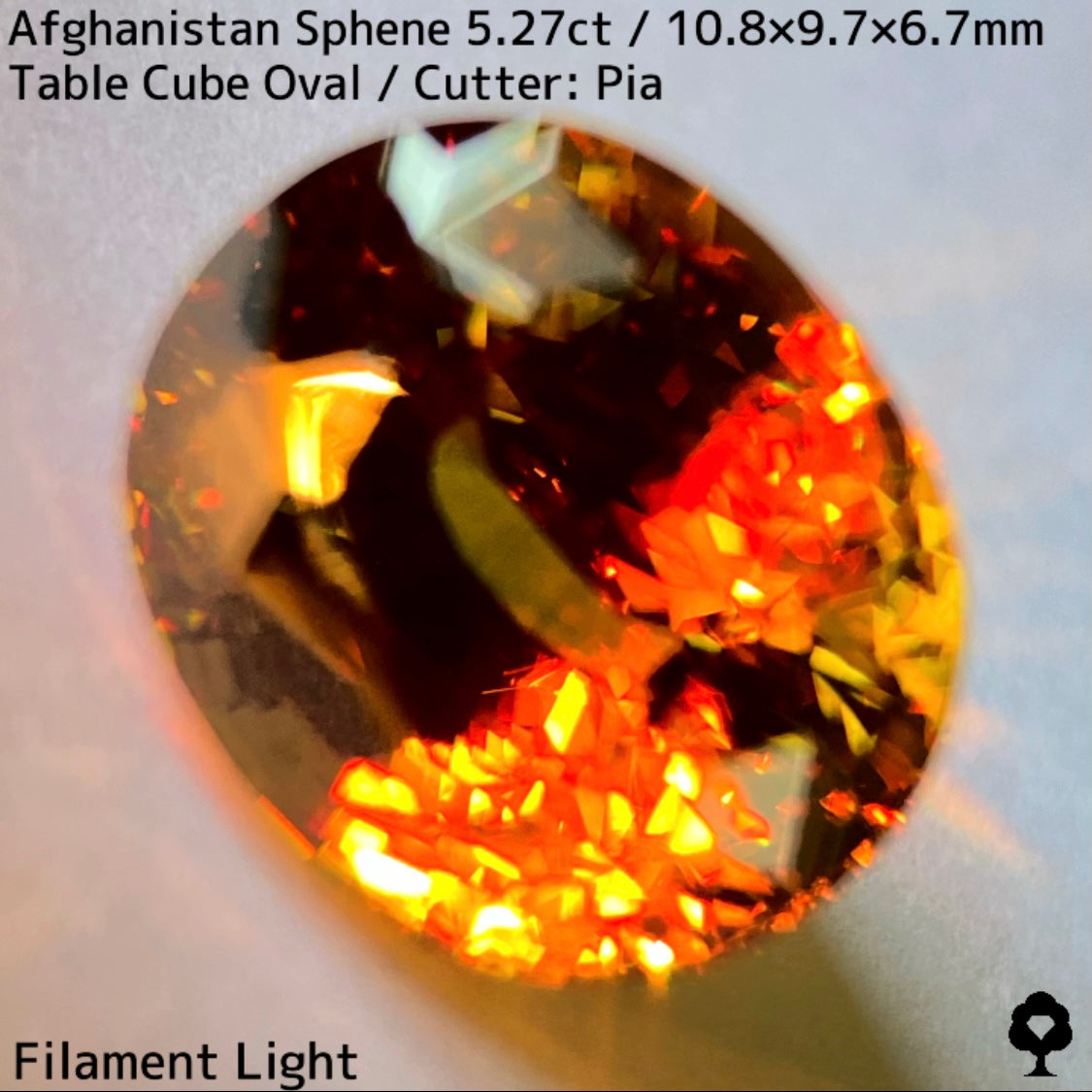 アフガニスタン産スフェーン 5.27ct★オレンジとゴールドが織りなすゴージャスな煌めき