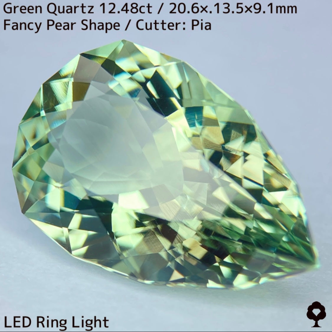 グリーンクォーツ12.48ct★圧倒的煌めきを放つ美結晶巨石はプリズムファイアー楽しめる