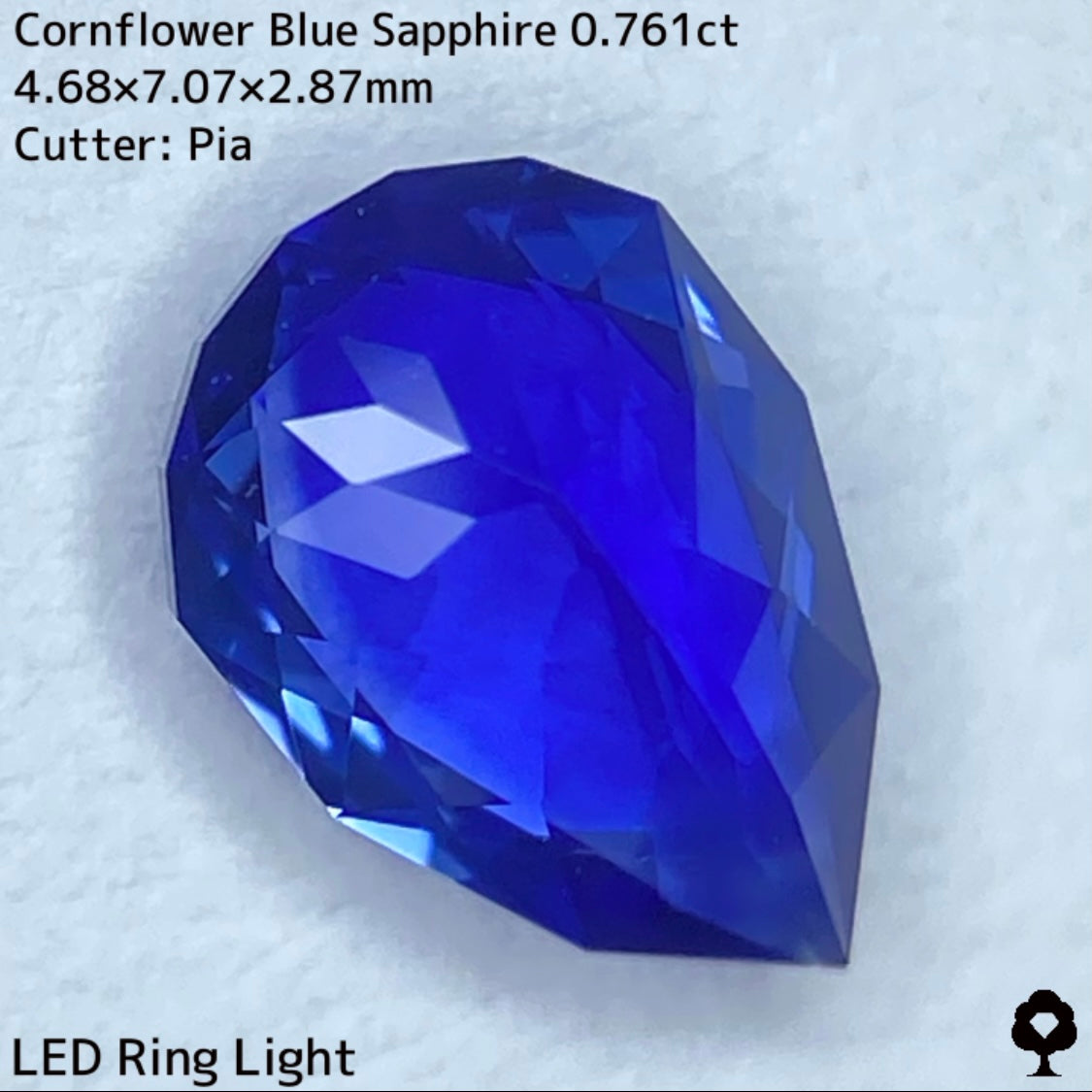 【名刺代わりのワンプライス】ベールに包まれた鮮やかなコーンフラワーブルーの強いベルベッティ感がカシミール産のよう★コーンフラワーブルーサファイア0.761ct★スリランカ産