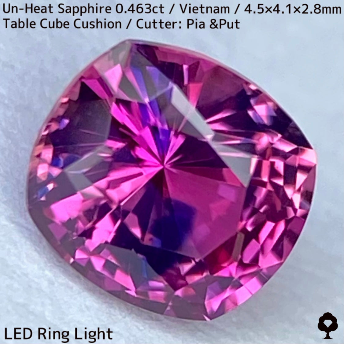 ベトナム産非加熱サファイア0.463ct★ベトナム産の魅力がたまりに詰まったウィンザー産のような美パープリッシュピンク