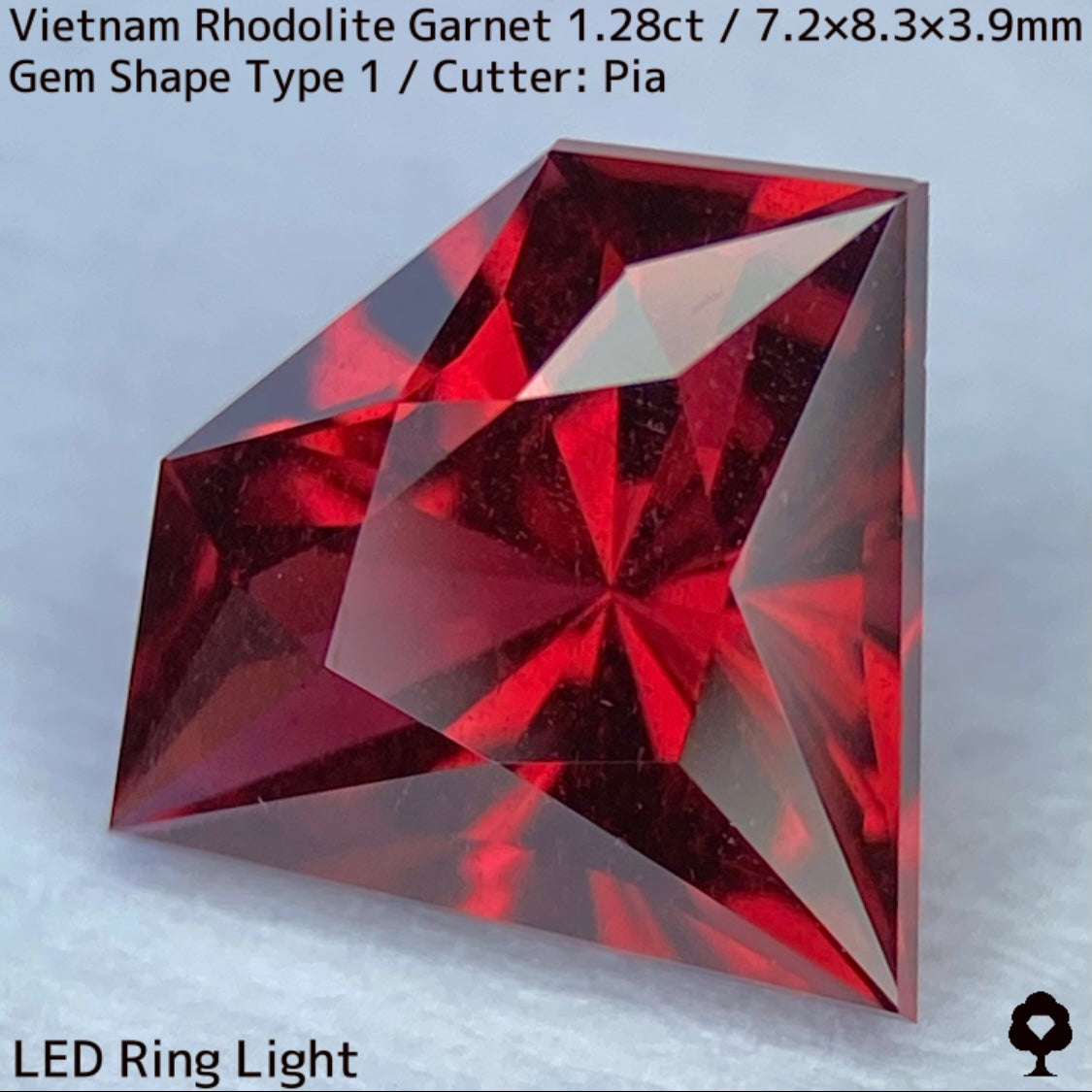【お客さま専用】ベトナム産ロードライトガーネット1.28ct★バランス抜群の宝石形に仕上がったオレンジ強めの美色ロードカラー