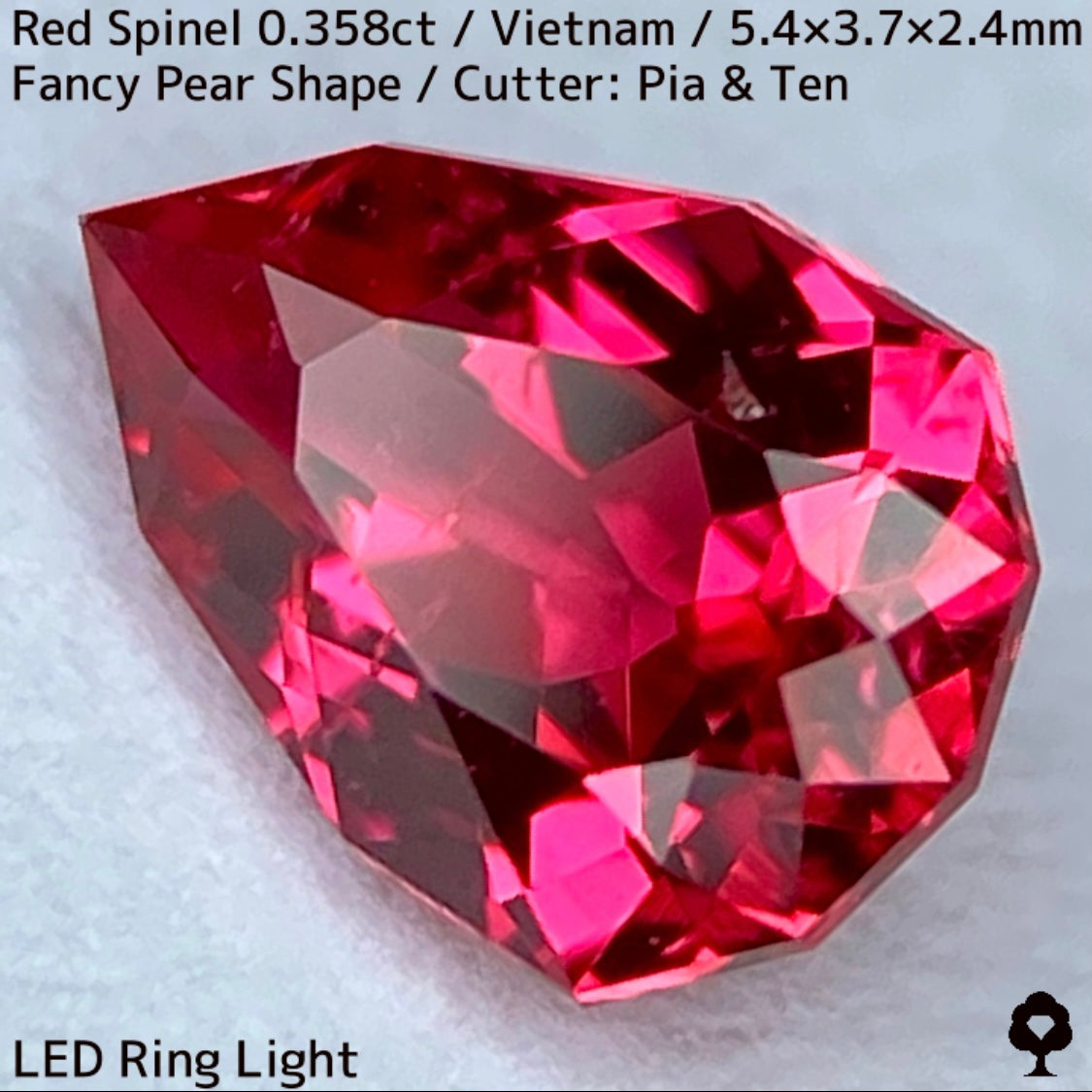 【ご当選者さま専用】ベトナム産レッドスピネル0.358ct★レッド・オレンジ・ピンクが混ざるベトナム産ならではの強烈ネオンの煌めき