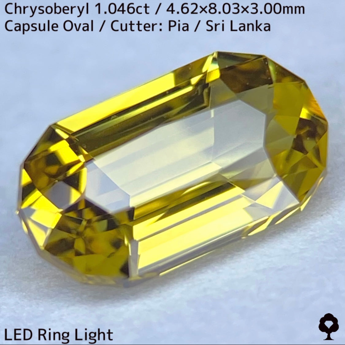 【お客さま専用】スリランカ産クリソベリル1.046ct★超絶美結晶の半端じゃないゴールドの煌めきをその目で見てください