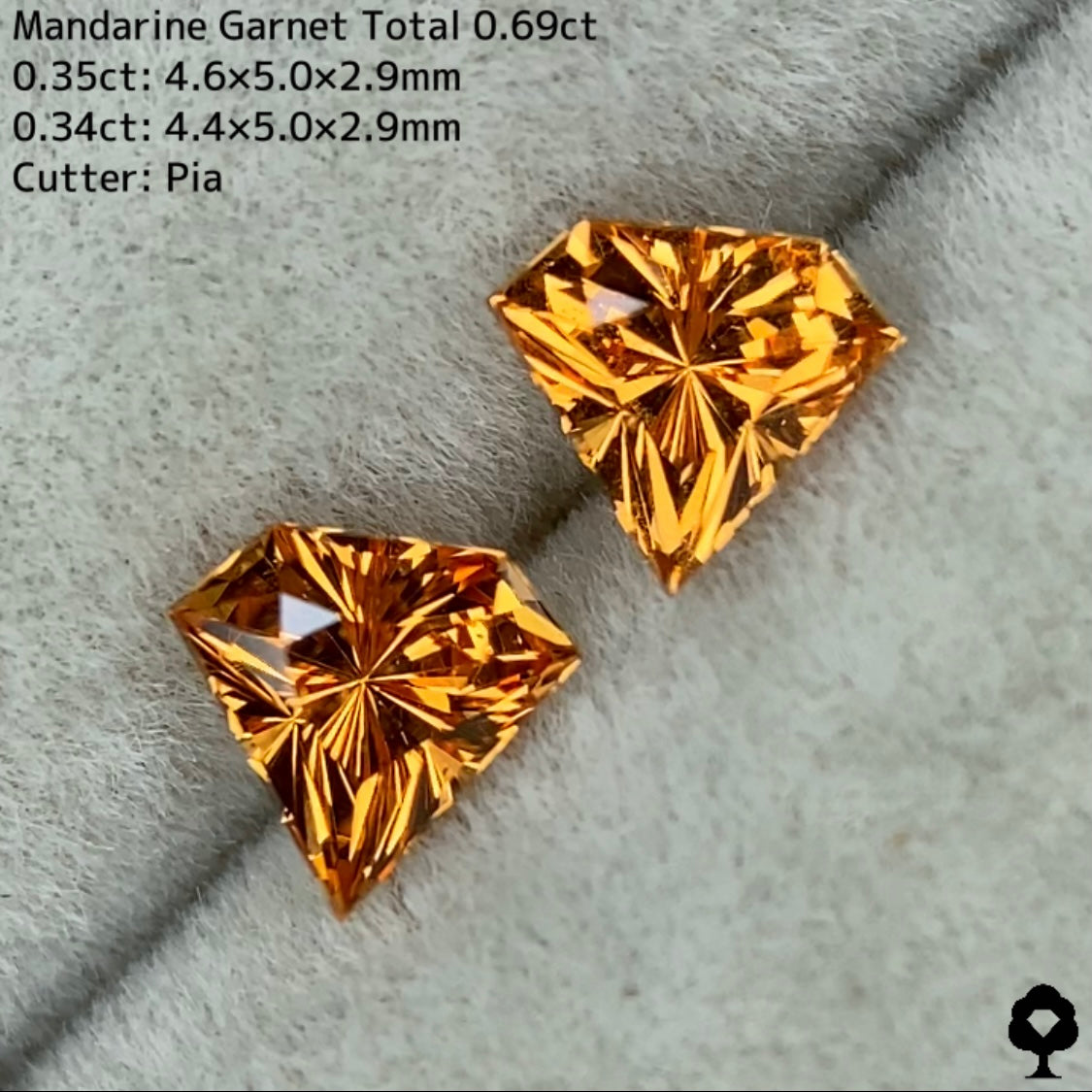 【お客さま専用】マンダリンガーネット0.35ct/0.34ct 計0.69ct★阪神タイガース優勝プライス★