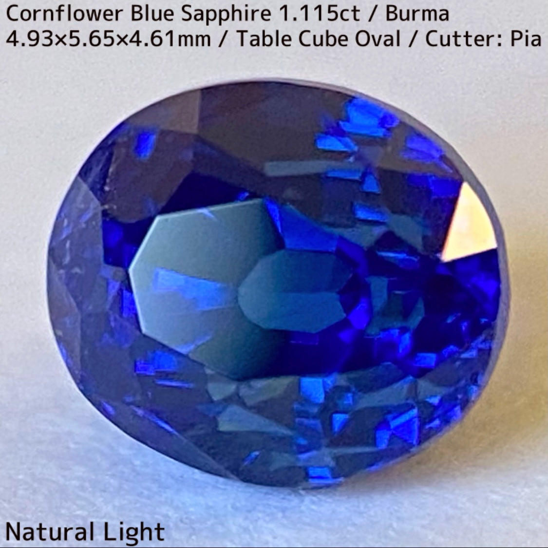 ビルマ産コーンフラワーブルーサファイア1.115ct