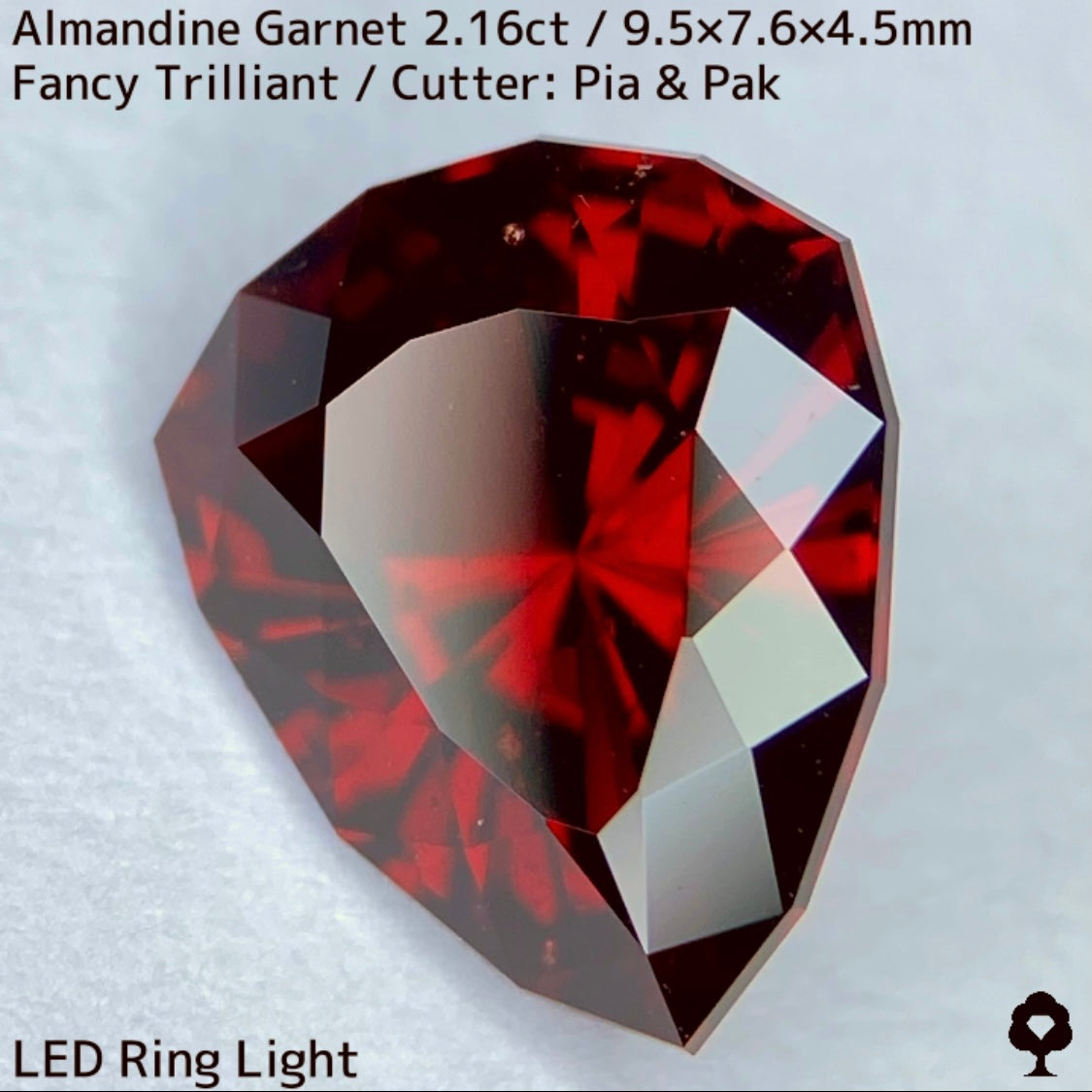 アルマンディンガーネット2.16ct★オレンジーレッドの鋭い煌めき放つ【炎の盾】