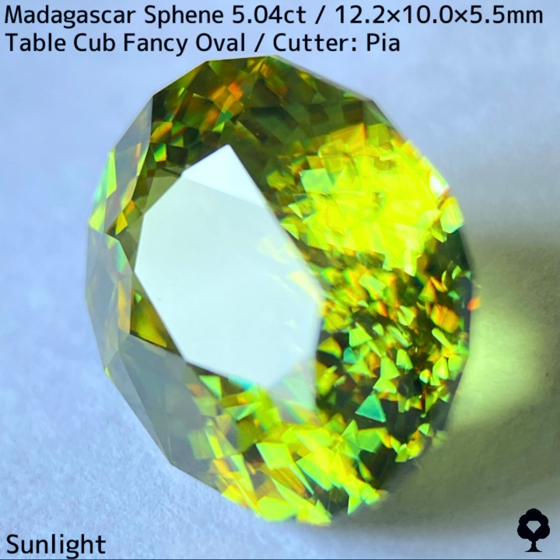 マダガスカル産スフェーン 5.041ct★イエローイッシュグリーンの爽やかで華やかなファイアー溢れる美結晶