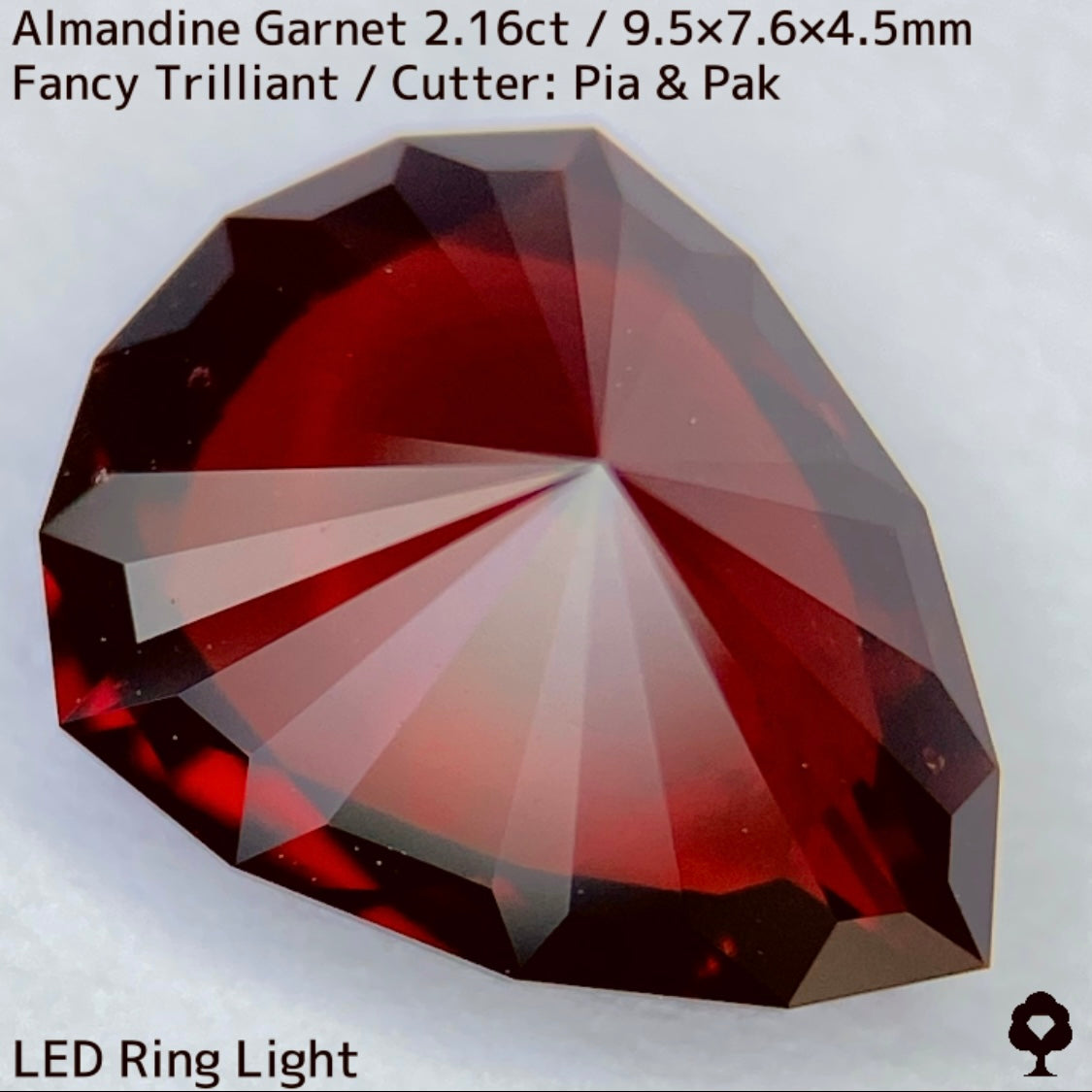 アルマンディンガーネット2.16ct★オレンジーレッドの鋭い煌めき放つ【炎の盾】
