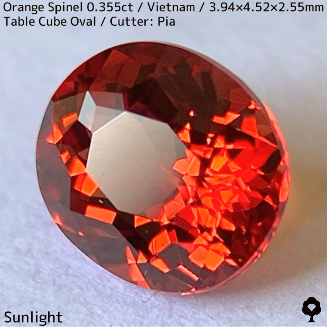 ベトナム産オレンジスピネル0.355ct★ハンパじゃない強烈なネオンオレンジの超美結晶一級品