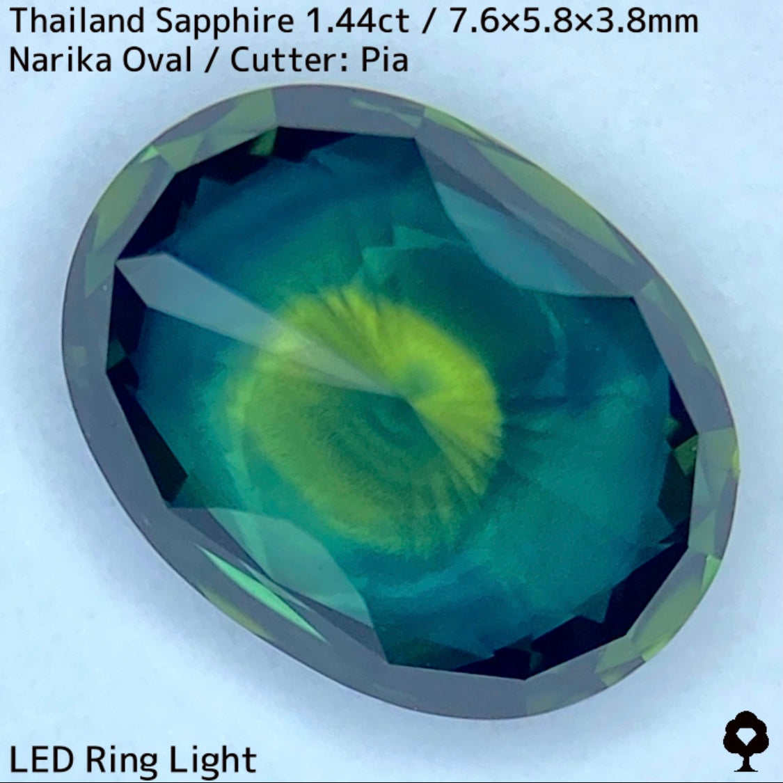 タイ産サファイア1.449ct★孔雀のようなカラーリングから鮮やかなグリニッシュブルー煌めき放つ自信作
