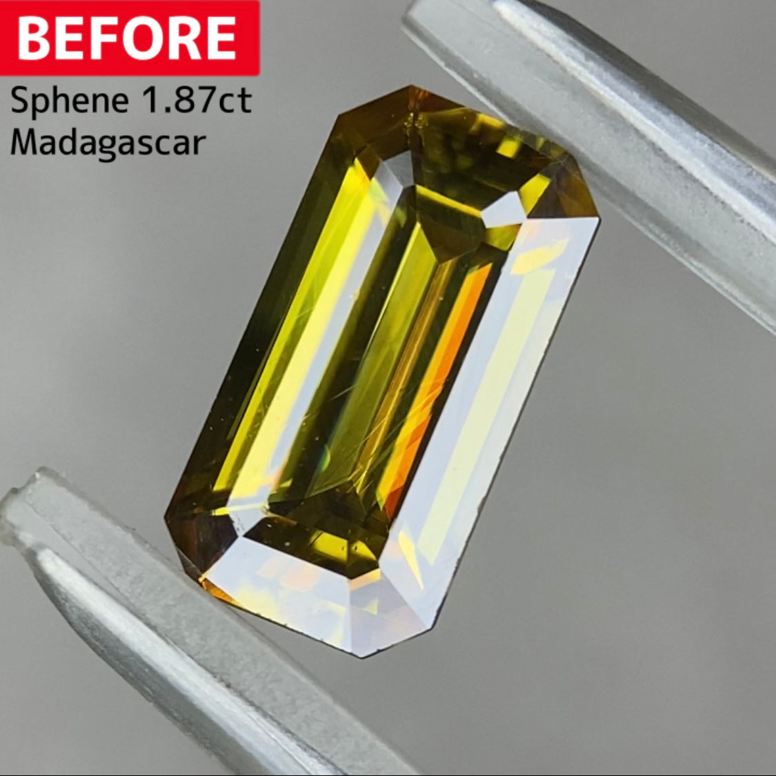 お客さま専用【超高品質BEFORE&AFTER】BEFOREスフェーン1.87ct★完成までプライス★5ZBご利用価格