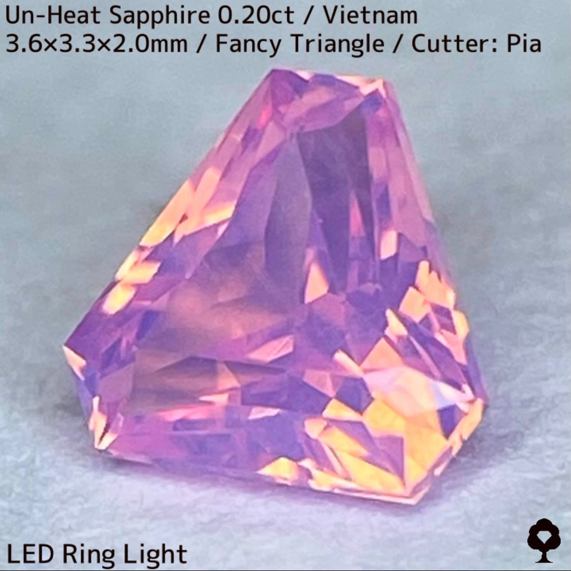 【ご当選者さま専用】ベトナム産非加熱サファイア0.204ct★デルタ形シェイプのシルキーピンクに詰まった煌めきのお花畑