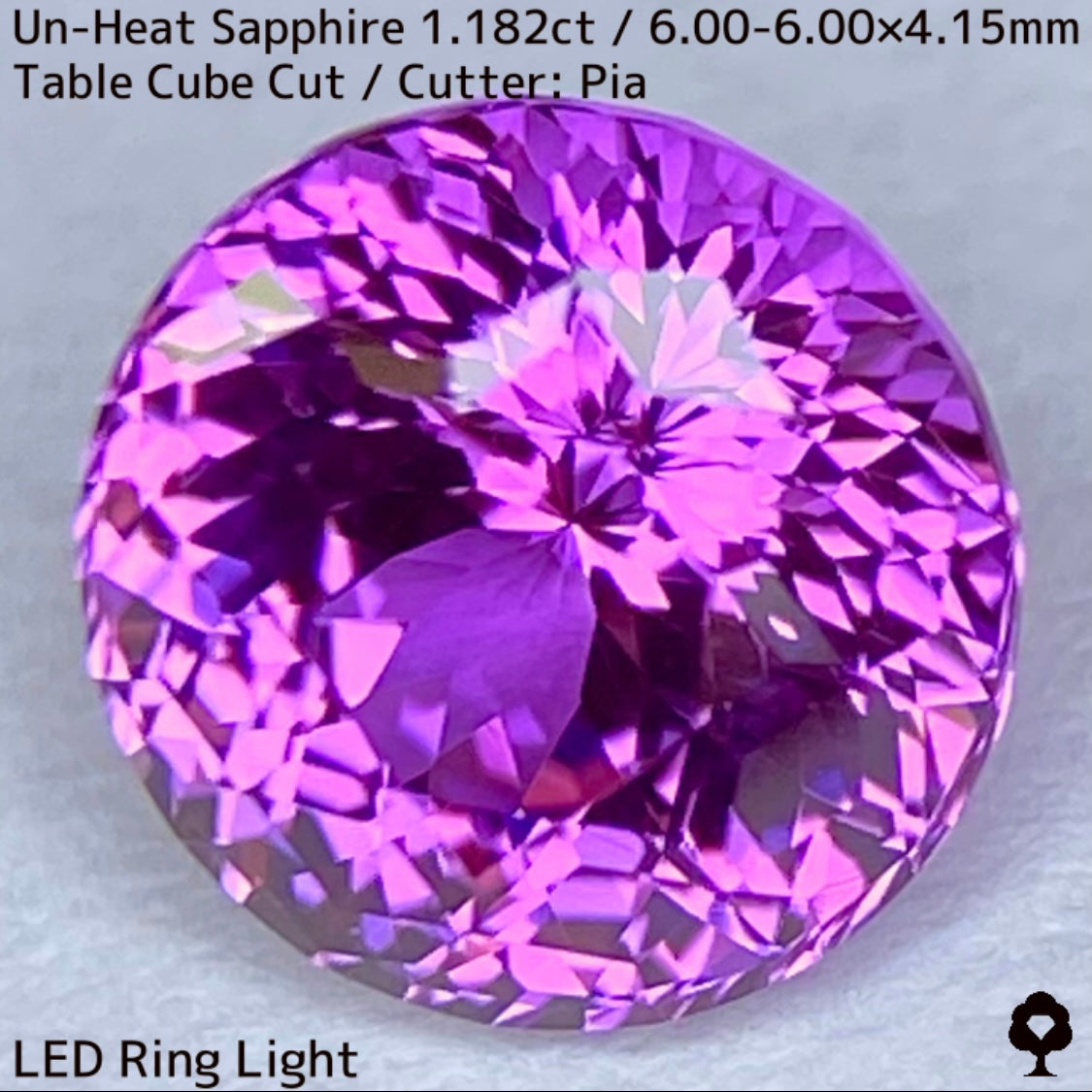 スリランカ産非加熱サファイア1.182ct★パープルとピンクが燃えさかる満開のフラワーカット