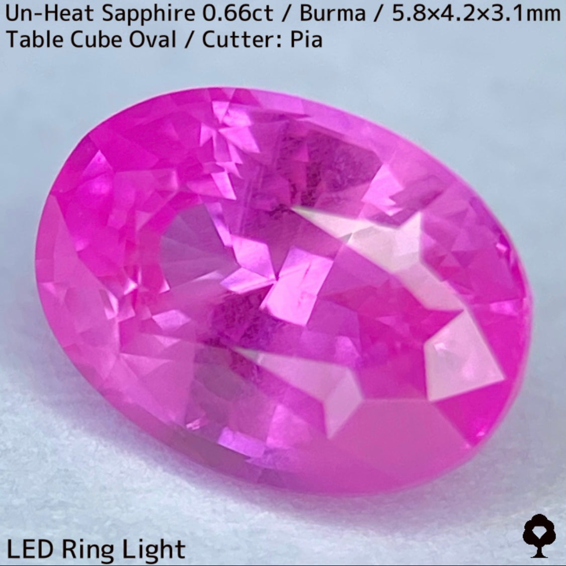 【お客さま専用】ビルマ産非加熱サファイア0.66ct★クリアさもあるシルキーピンクの可愛い強蛍光オーバル