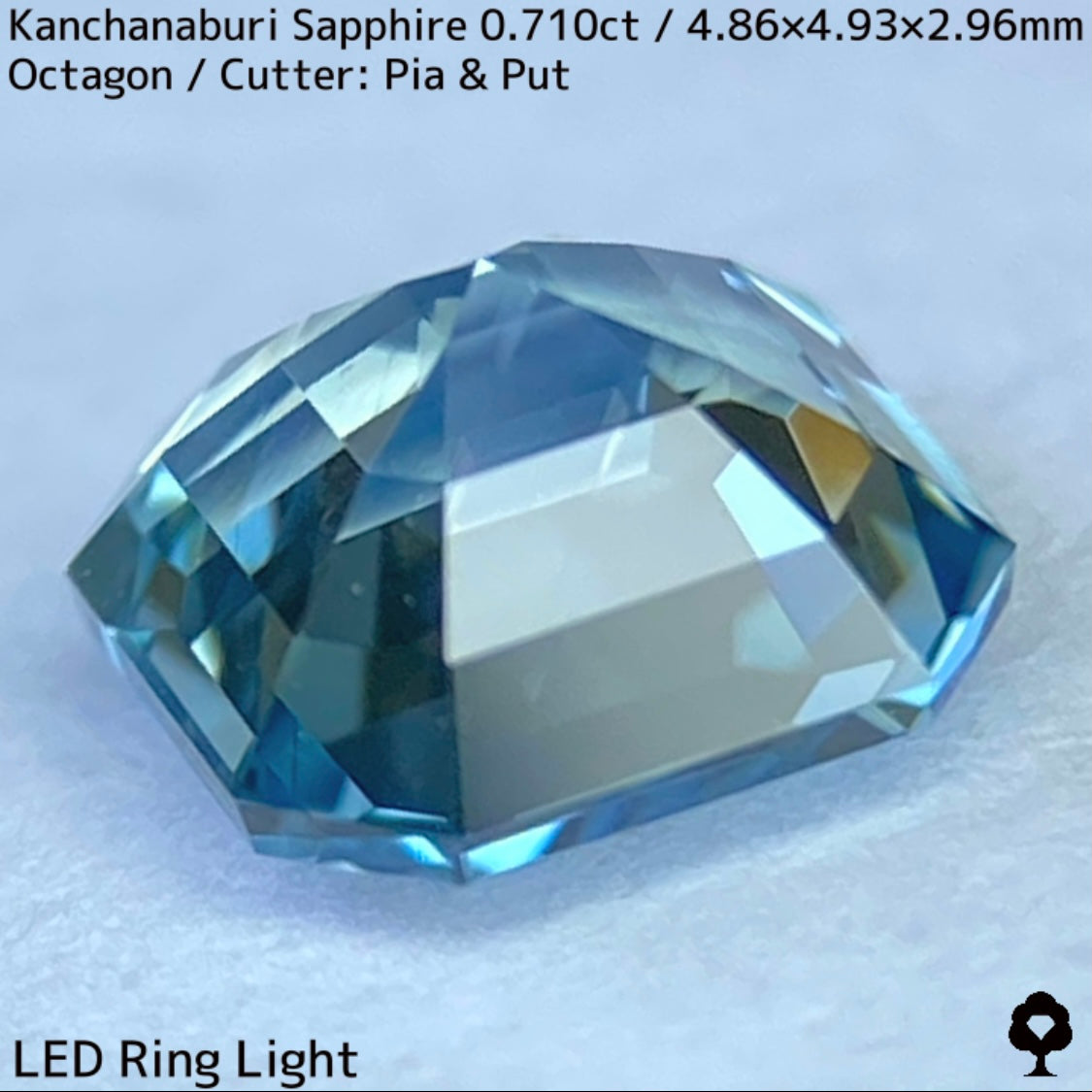 【ご当選者さま専用】カンチャナブリー産サファイア0.710ct★ライトカラーならではの凄まじいファイアー楽しめるシンプルオクタゴンの美結晶