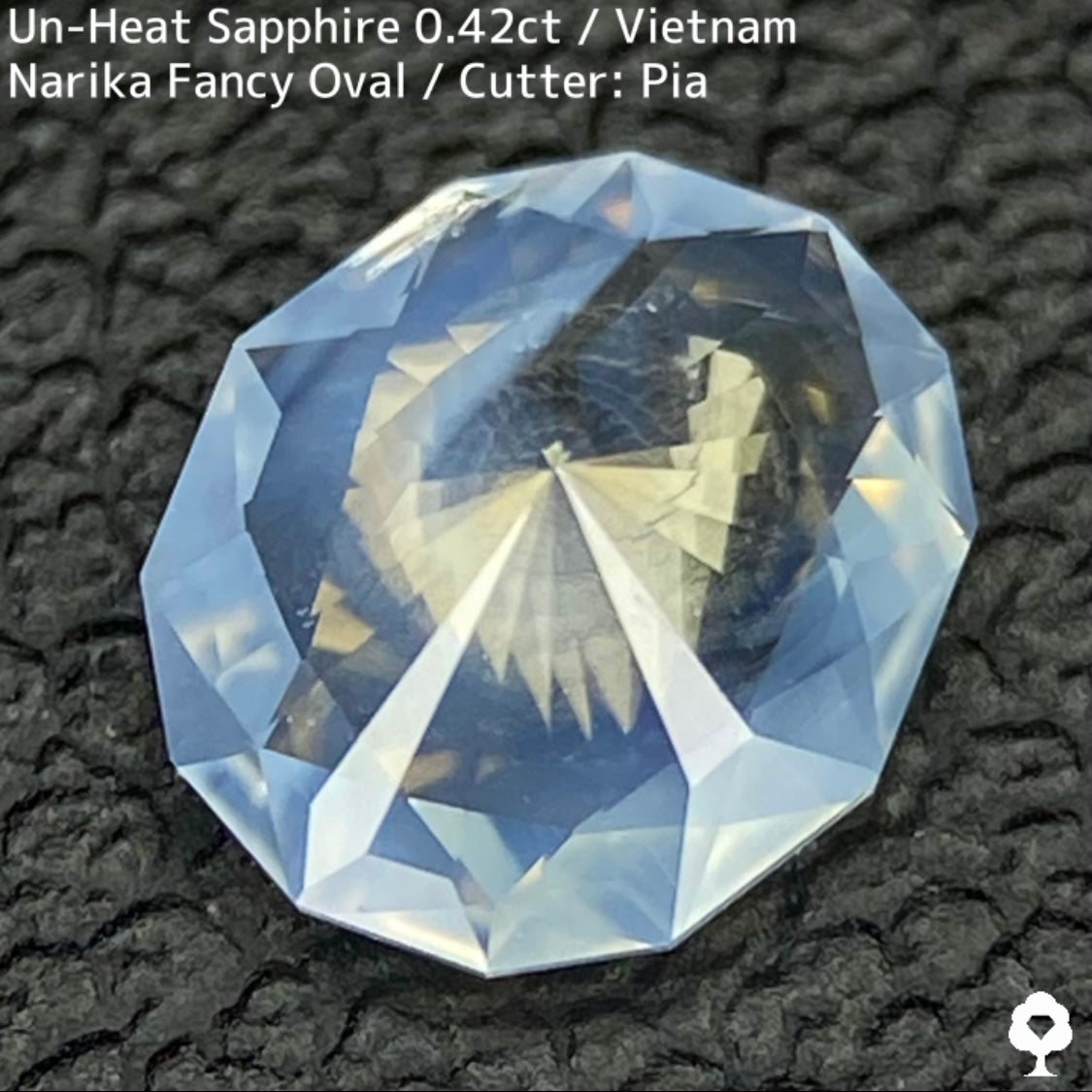 ベトナム産非加熱サファイア0.426ct★レモンゴールドの煌めきが美しい幻想的なシルキーホワイト