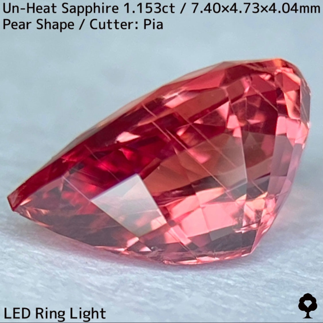 タンザニア産非加熱サファイア1.153ct★ルビーやパパラやインペのような絶妙な美色と面白い針インクル
