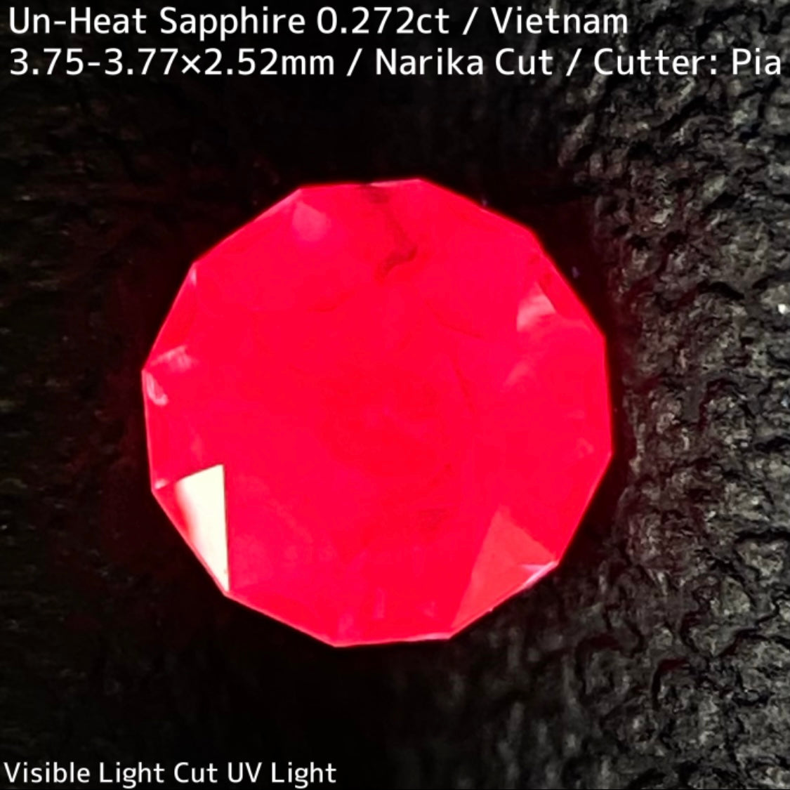 ベトナム産非加熱サファイア0.272ct★可愛いシルキーピンクにブルーの色だまりでパープリッシュなナリカーカット