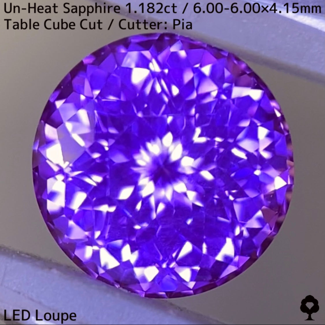 スリランカ産非加熱サファイア1.182ct★パープルとピンクが燃えさかる満開のフラワーカット