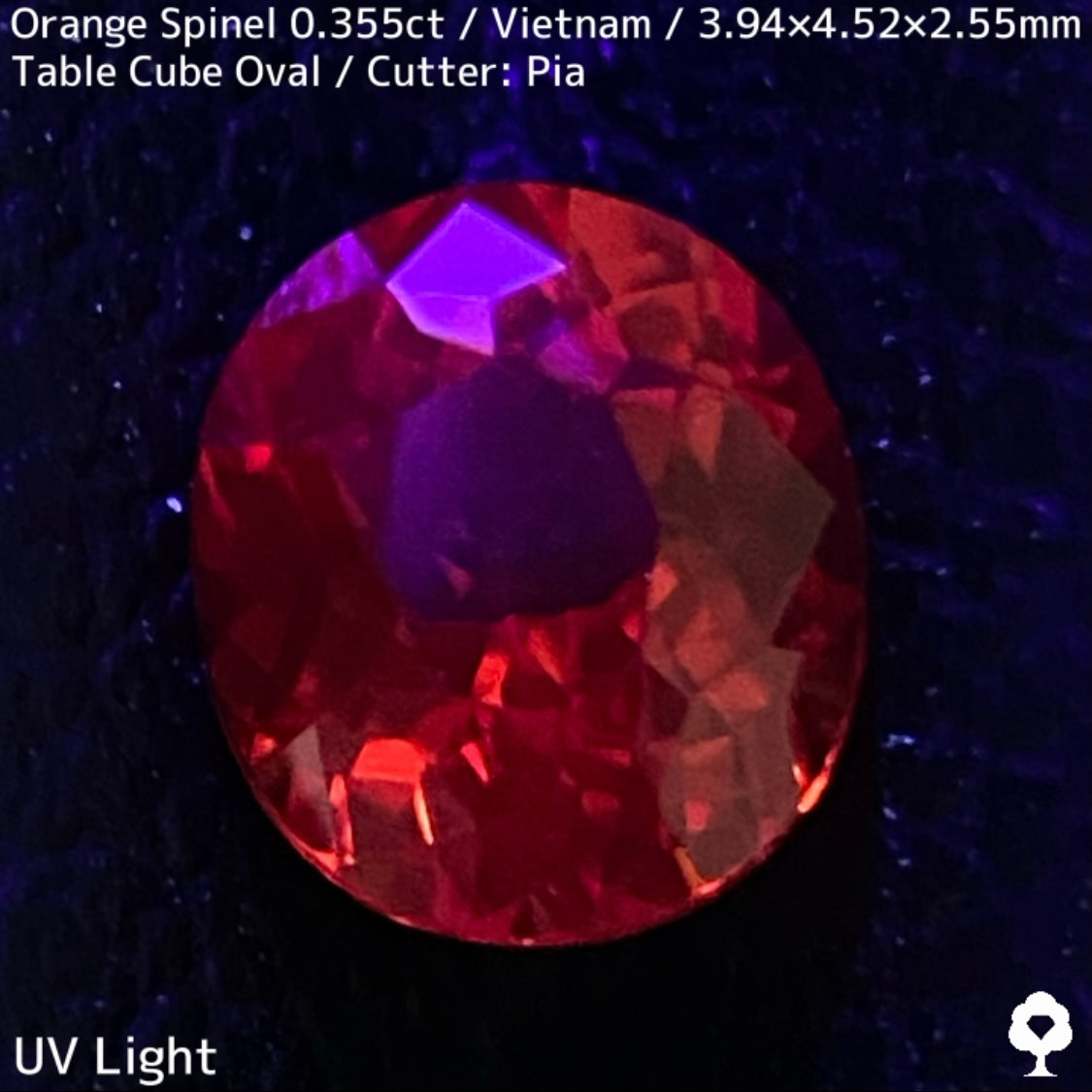 ベトナム産オレンジスピネル0.355ct★ハンパじゃない強烈なネオンオレンジの超美結晶一級品