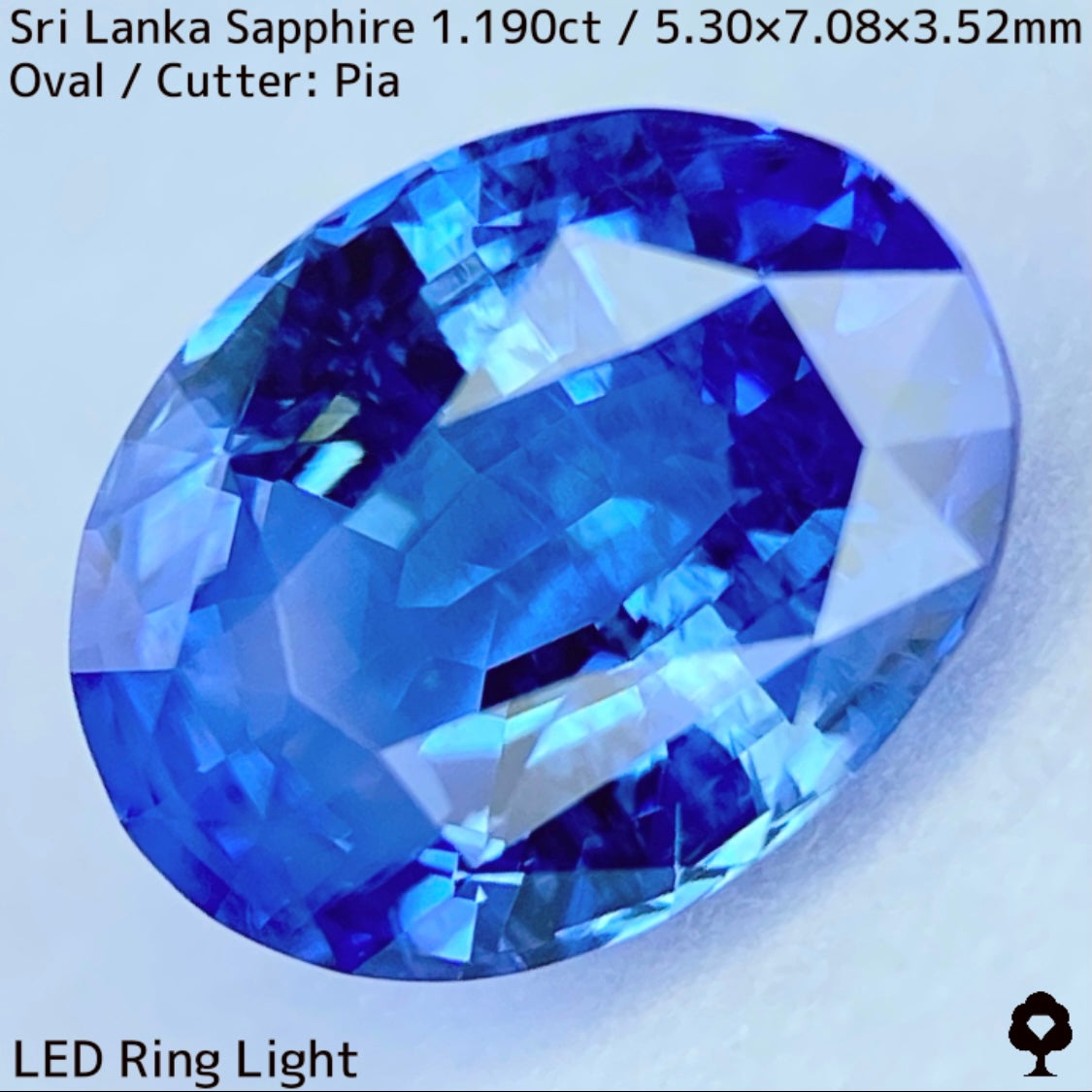 スリランカ産サファイア1.190ct☆美しいブルーとシルクが海を切り取っ