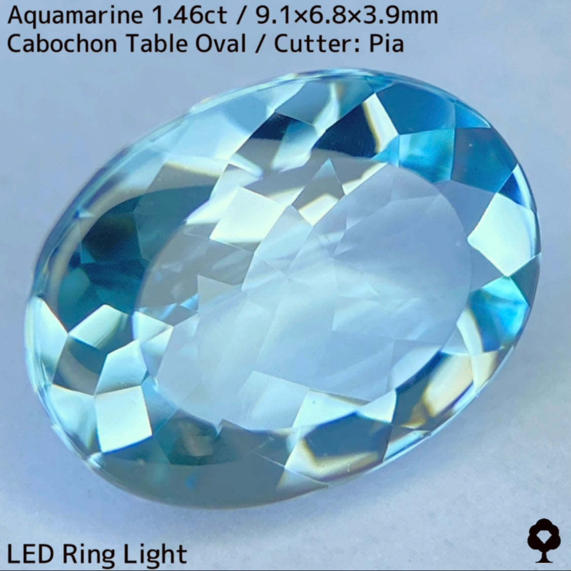 【3月誕生石プライス】アクアマリン1.47ct★マリンブルーの瑞々しい煌めきと相性抜群のバフトップテーブル