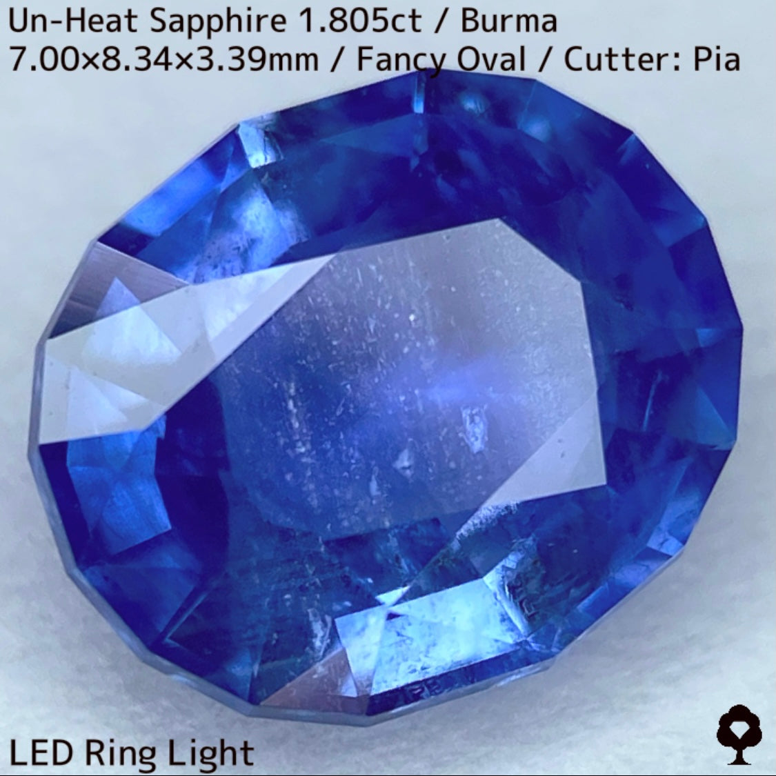 ビルマ産非加熱サファイア1.805ct★シルクとカラーバンド流れるシルキーブルー美しい逸品