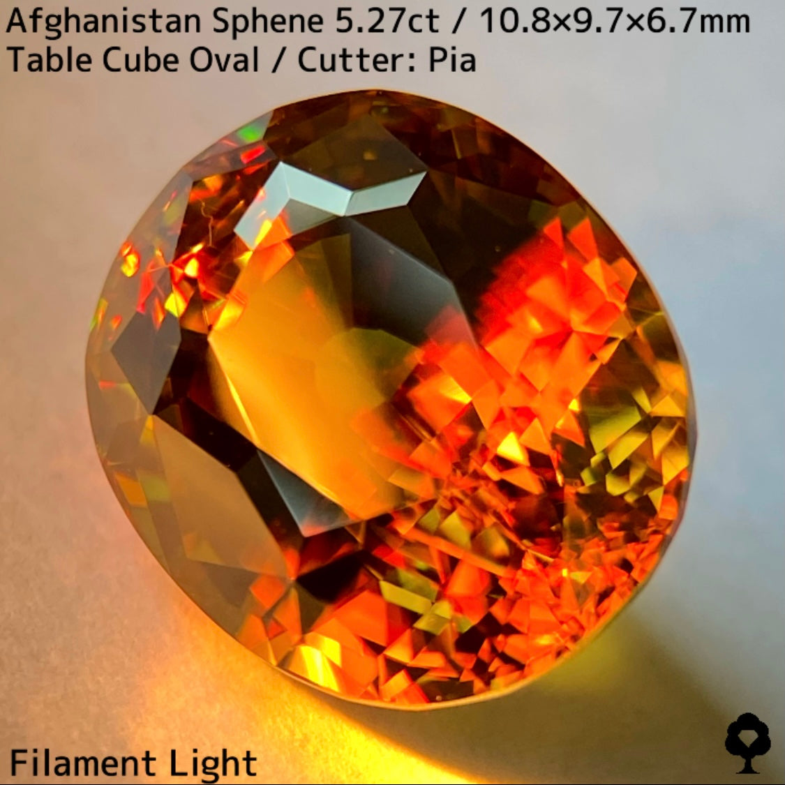 アフガニスタン産スフェーン 5.27ct★オレンジとゴールドが織りなすゴージャスな煌めき
