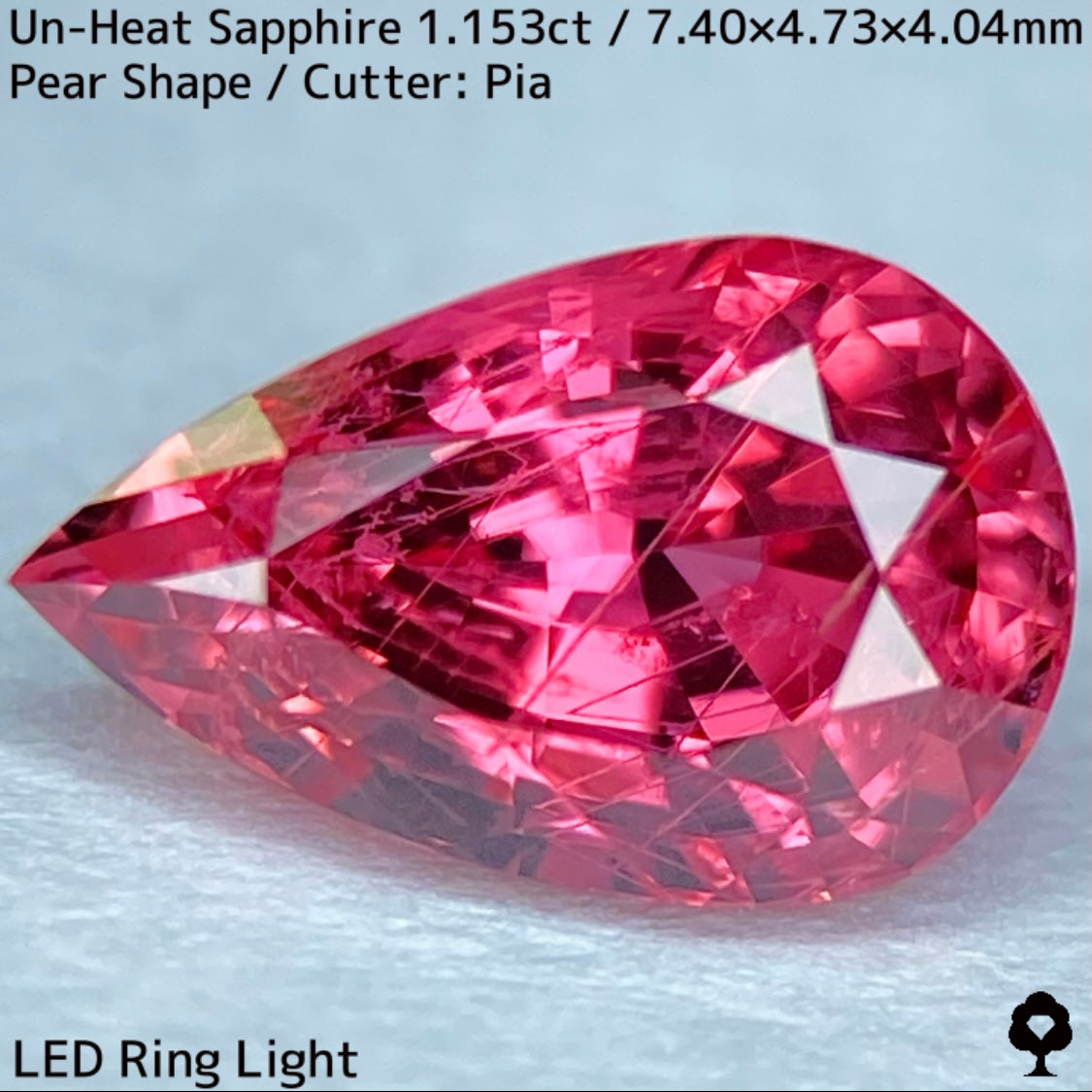 タンザニア産非加熱サファイア1.153ct★ルビーやパパラやインペのような絶妙な美色と面白い針インクル