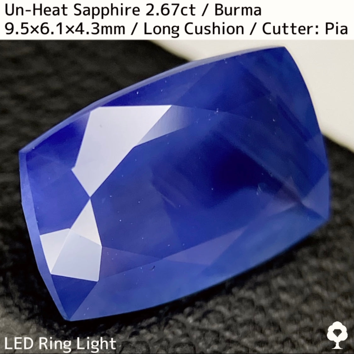 ビルマ産非加熱サファイア2.675ct★シルクの層がたっぷりと入った非加熱ならではの面白さと美しさを持った一石