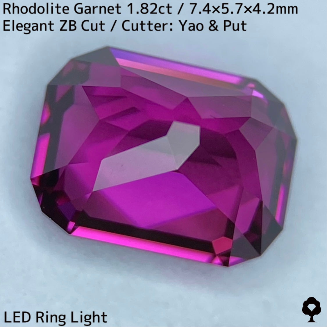 細やかな煌めきとファイアーを放つエレガントZBカットに仕上げられたグレープ寄り美結晶★ロードライトガーネット1.82ct