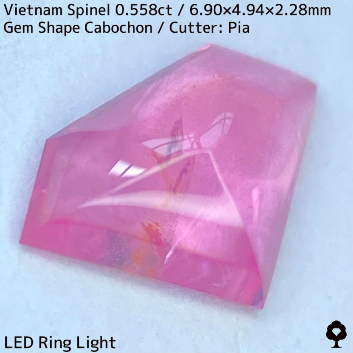 ベトナム産ピンクスピネル0.558ct★可愛すぎる宝石形シュガーローフカボション