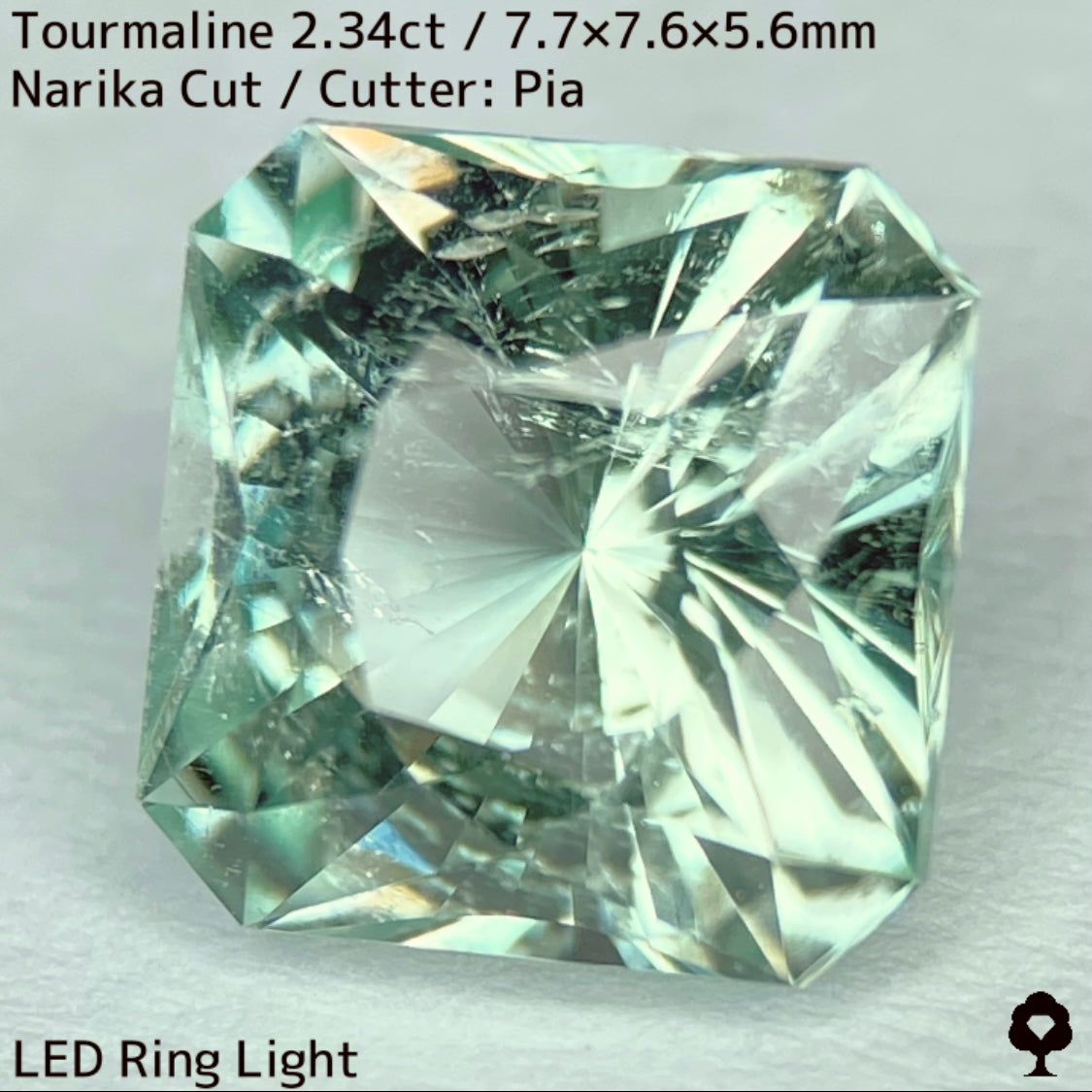 ライトミントグリーンとカラーレスのカクテルナリカーカット★トルマリン2.34ct