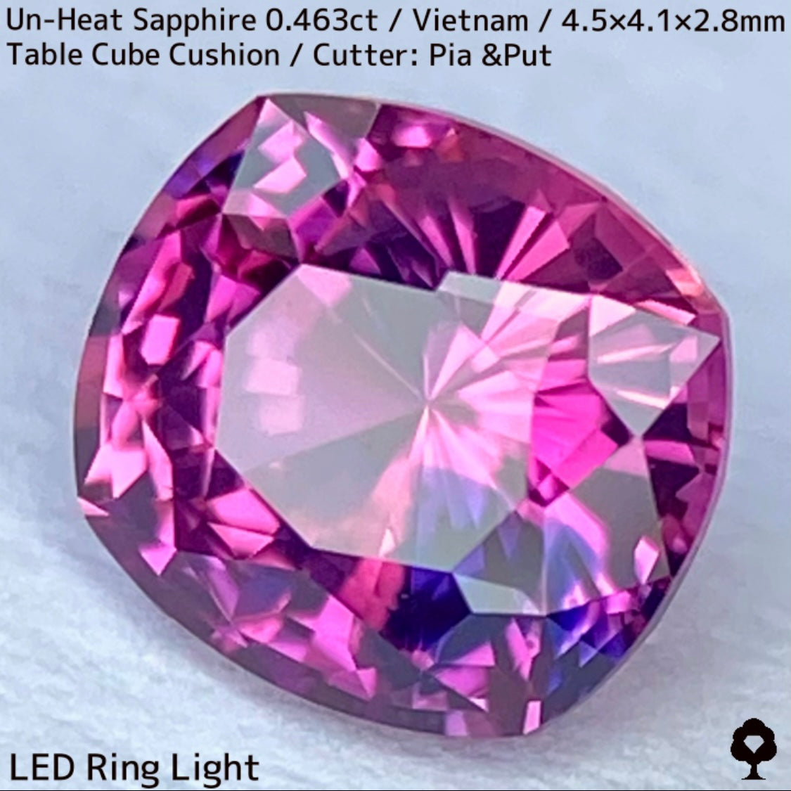 ベトナム産非加熱サファイア0.463ct★ベトナム産の魅力がたまりに詰まったウィンザー産のような美パープリッシュピンク