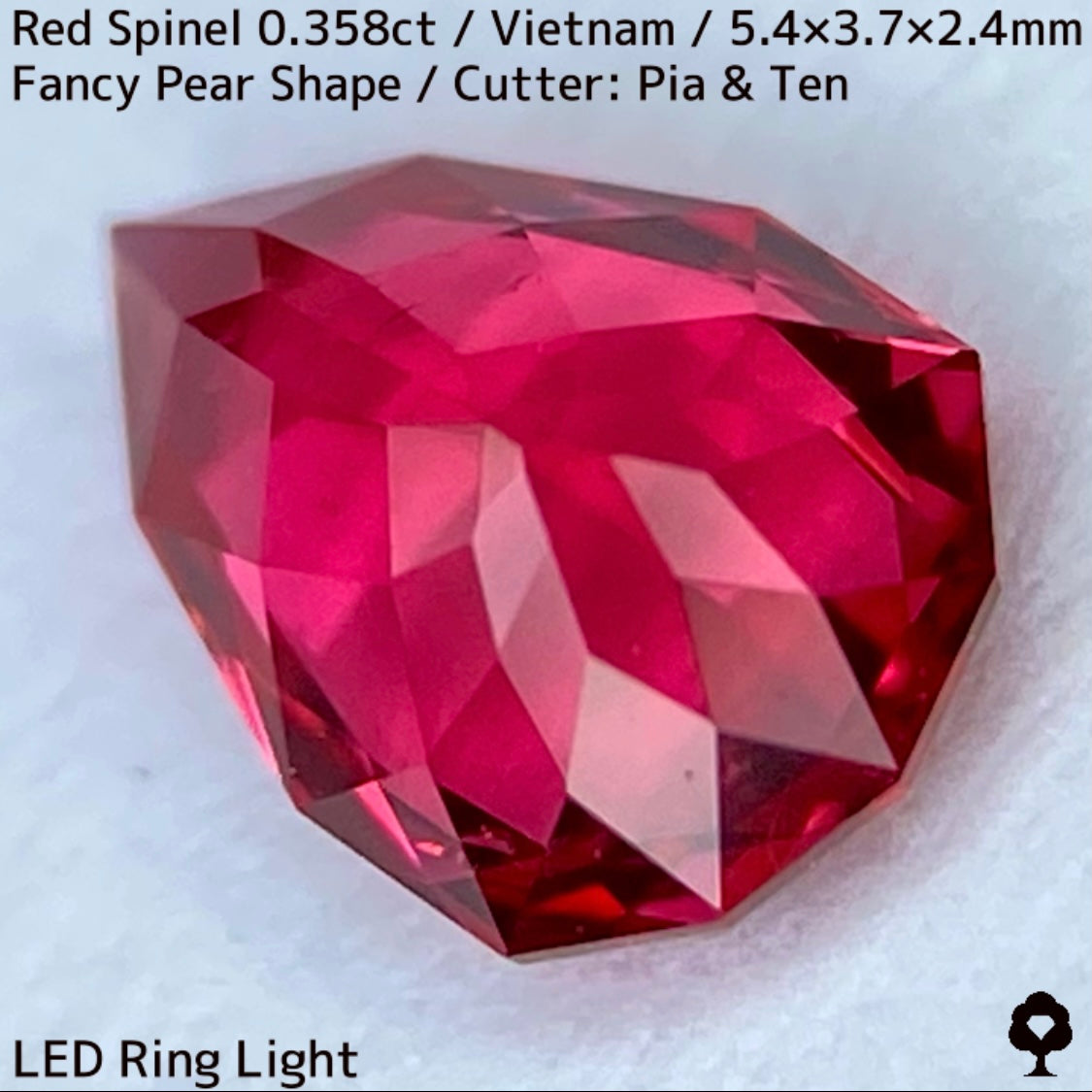 【ご当選者さま専用】ベトナム産レッドスピネル0.358ct★レッド・オレンジ・ピンクが混ざるベトナム産ならではの強烈ネオンの煌めき