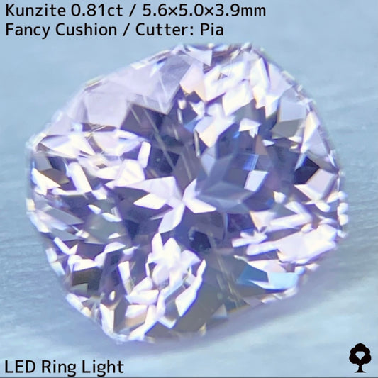 クンツァイト0.81ct★針インクルも愛おしい煌めき溢れるライトパープリッシュピンク