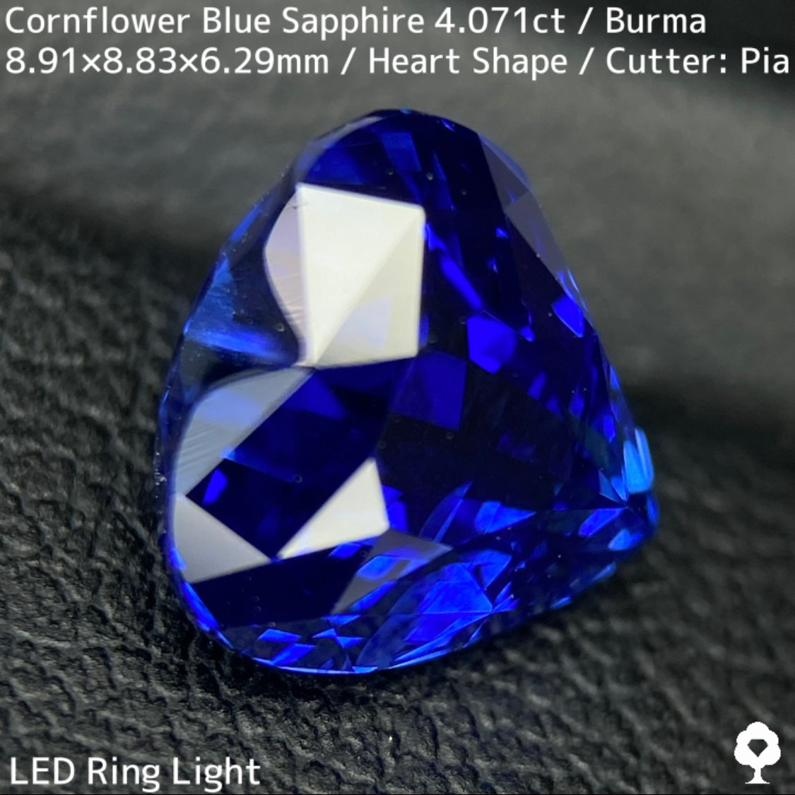 ビルマ産コーンフラワーブルーサファイア4.071ct★ロイヤルブルー寄りの濃いめ最高コーンフラワーブルーが美しすぎる超一級品