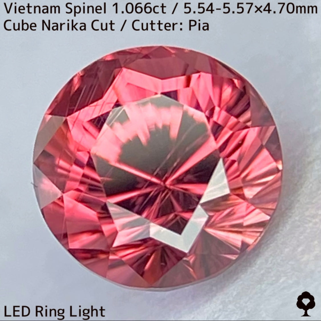 ベトナム産スピネル1.066ct★原石からつくりあげた厚みのあるプロボーションから8本の鋭い煌きはなつ大人の美色
