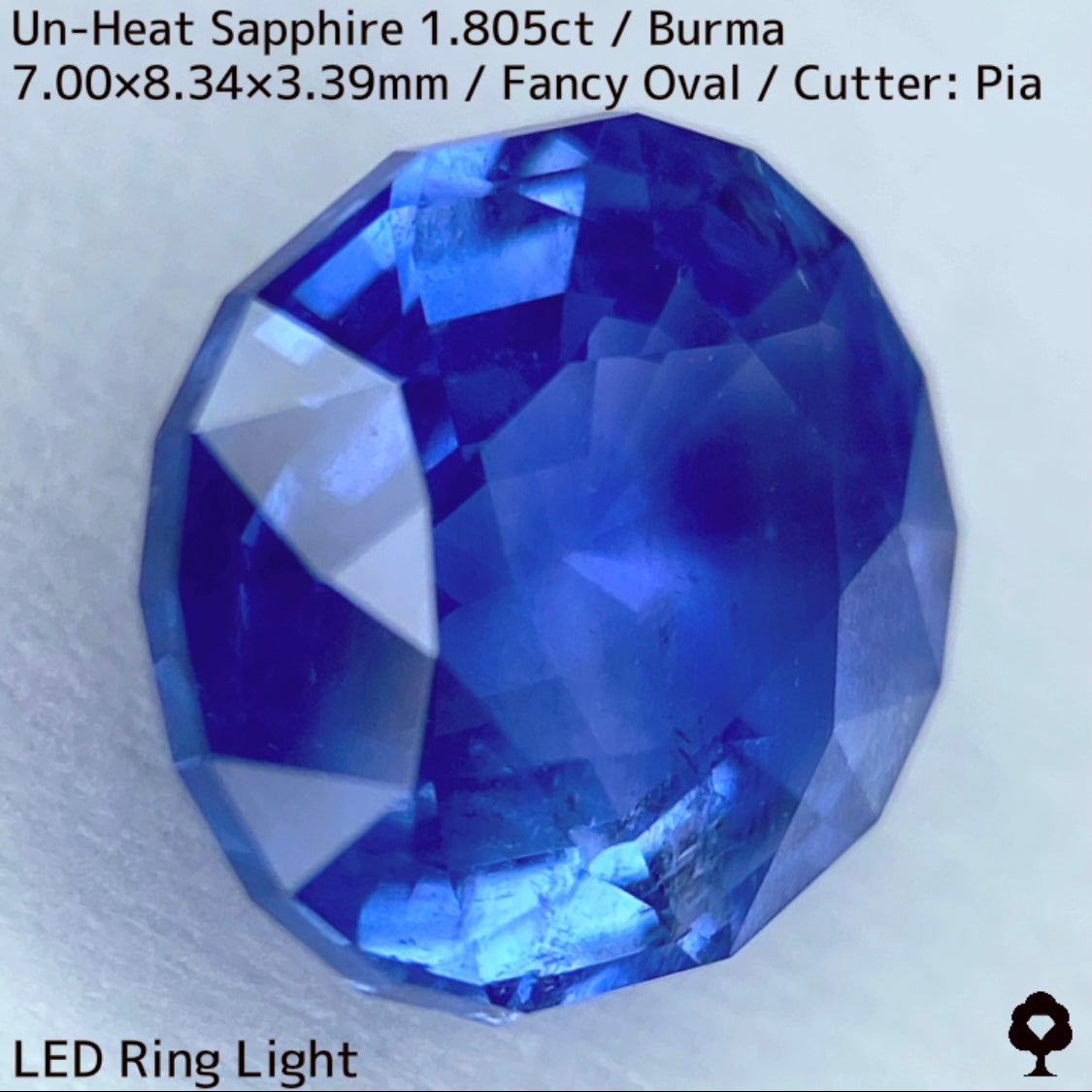 ビルマ産非加熱サファイア1.805ct★シルクとカラーバンド流れるシルキーブルー美しい逸品