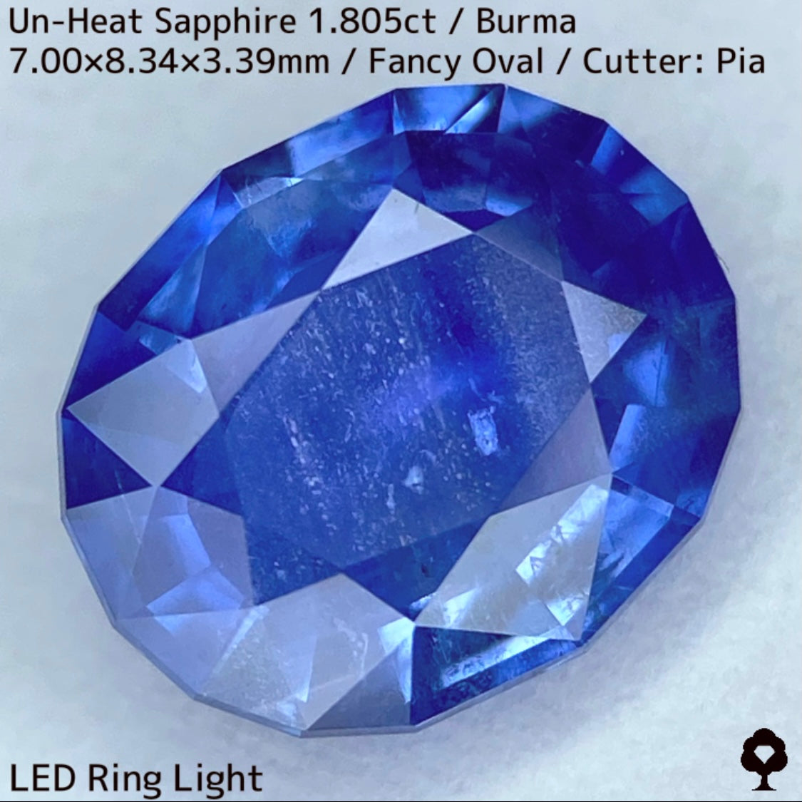 ビルマ産非加熱サファイア1.805ct★シルクとカラーバンド流れるシルキーブルー美しい逸品