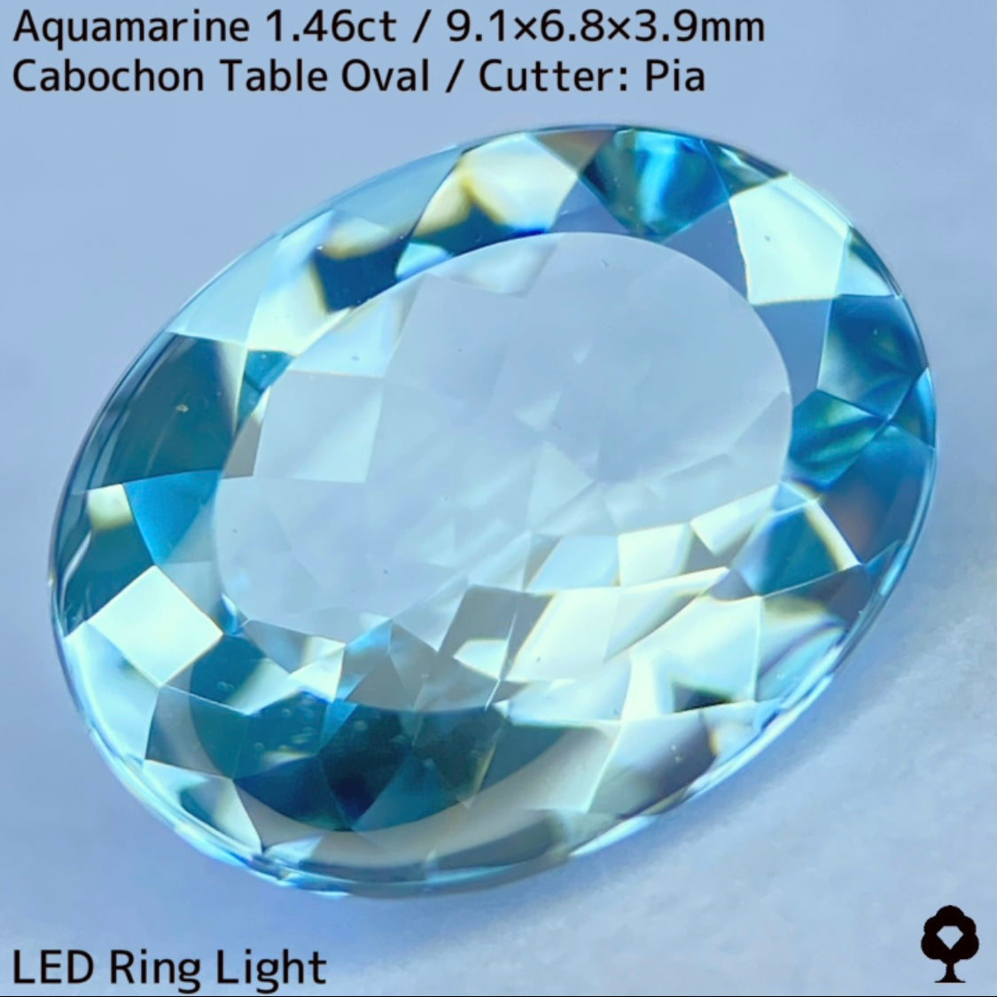 【3月誕生石プライス】アクアマリン1.47ct★マリンブルーの瑞々しい煌めきと相性抜群のバフトップテーブル