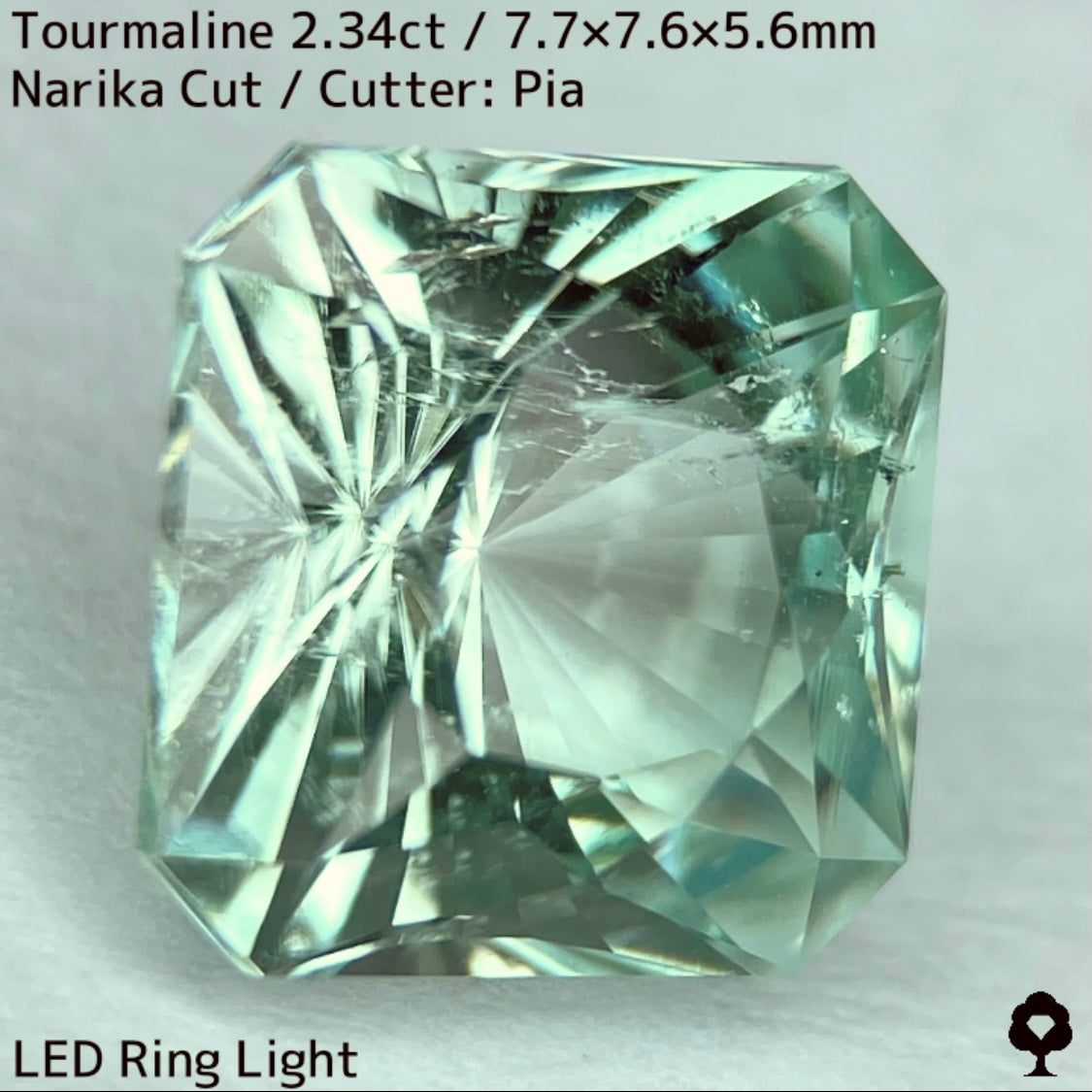 ライトミントグリーンとカラーレスのカクテルナリカーカット★トルマリン2.34ct