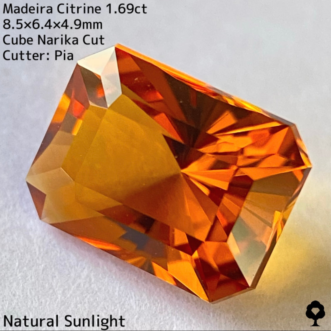 大人の色合いと腕時計のようなオクタゴンナリカー(時計)カット★マディラシトリン1.695ct