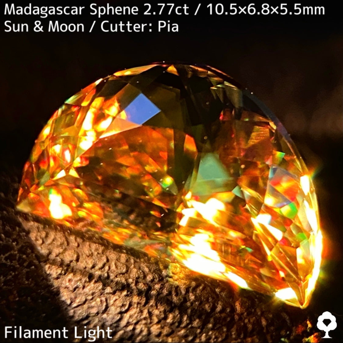 【お客さま専用】マダガスカルスフェーン2.780ct★致命的亀裂を取り去った太陽と月をイメージした煌めき凄まじい美結晶