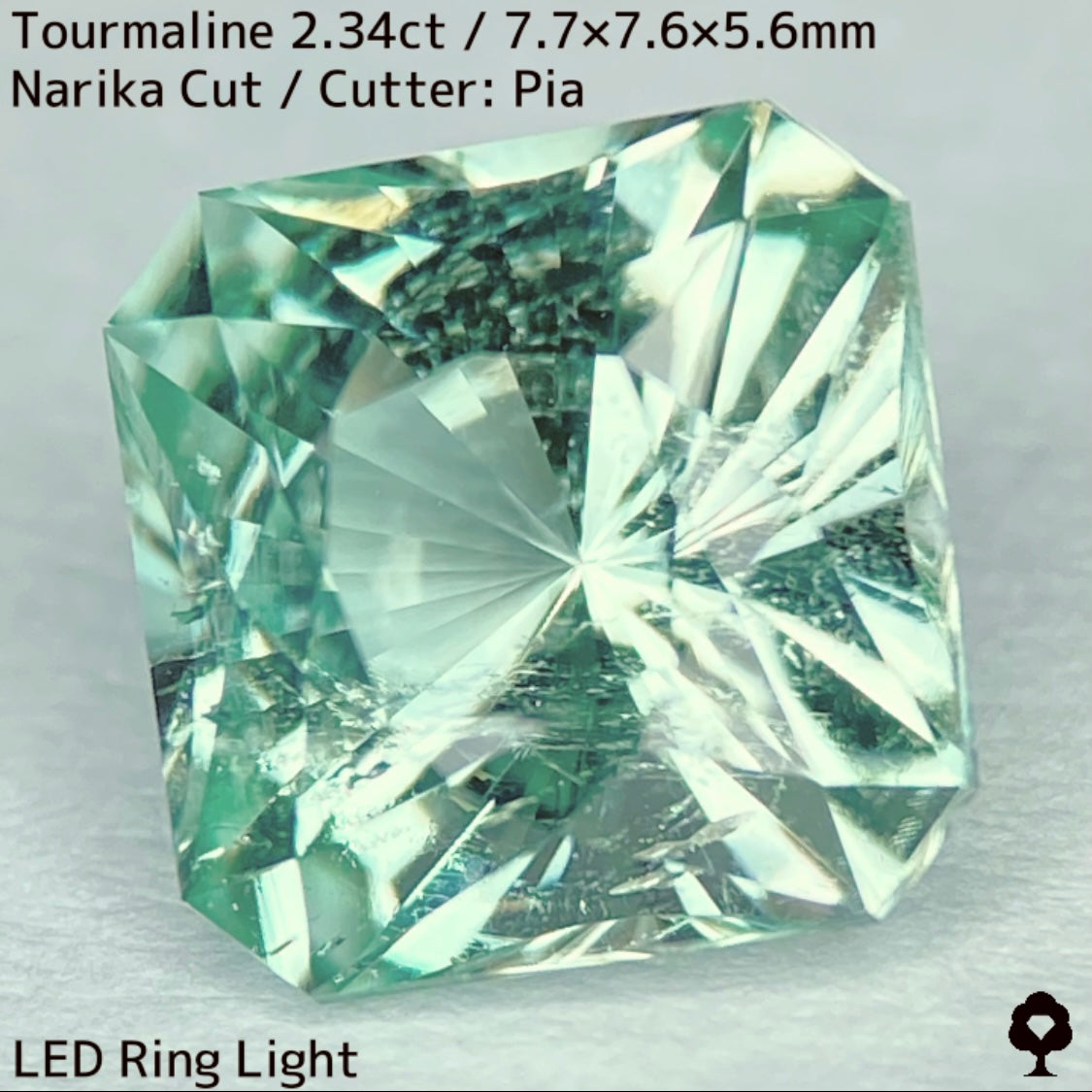 ライトミントグリーンとカラーレスのカクテルナリカーカット★トルマリン2.34ct