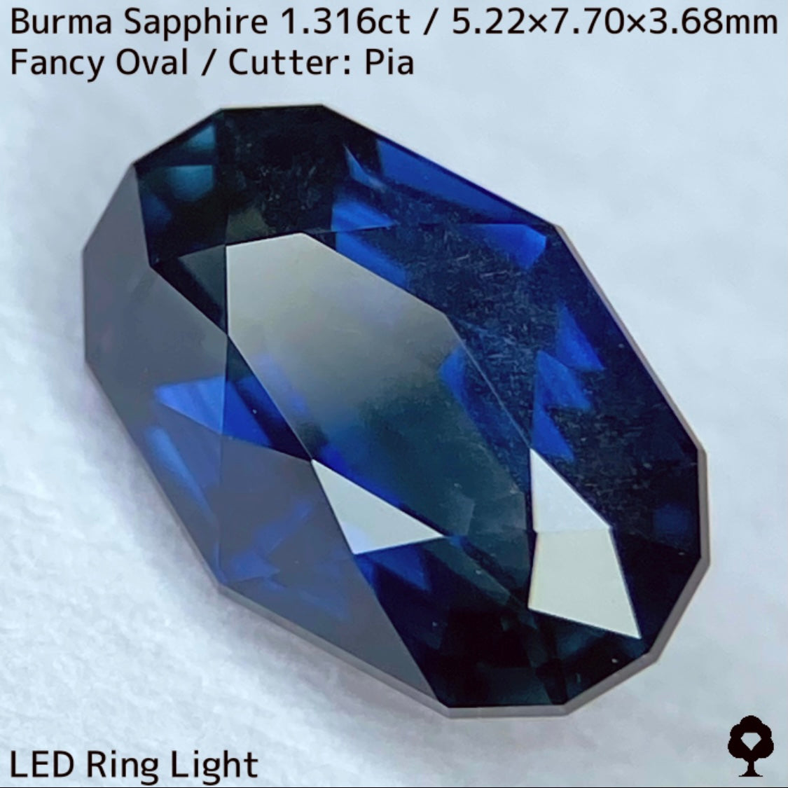 ビルマ産サファイア1.316ct★原石からつくった絶妙な色合いとシルキーさの色だまりが面白い逸品