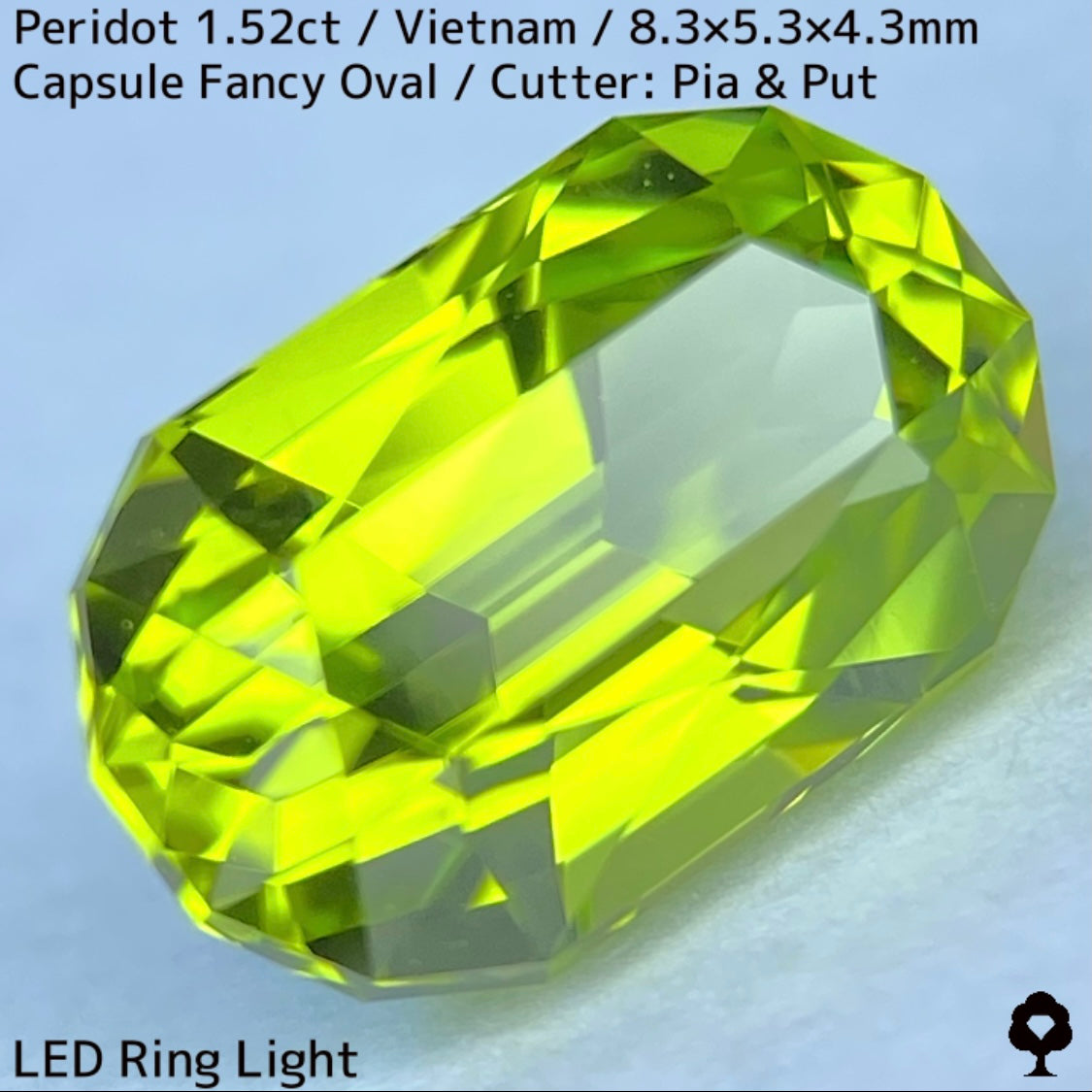 ベトナム産ペリドット1.52ct★スカッとした色合いで発色の良いカプセルステップ美結晶