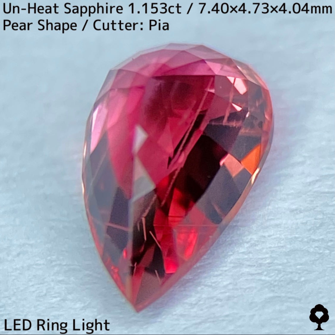 タンザニア産非加熱サファイア1.153ct★ルビーやパパラやインペのような絶妙な美色と面白い針インクル