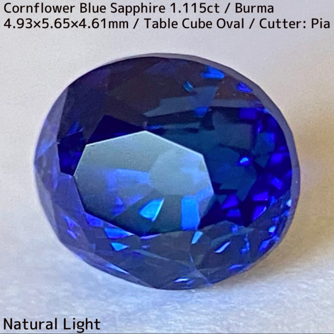 ビルマ産コーンフラワーブルーサファイア1.115ct